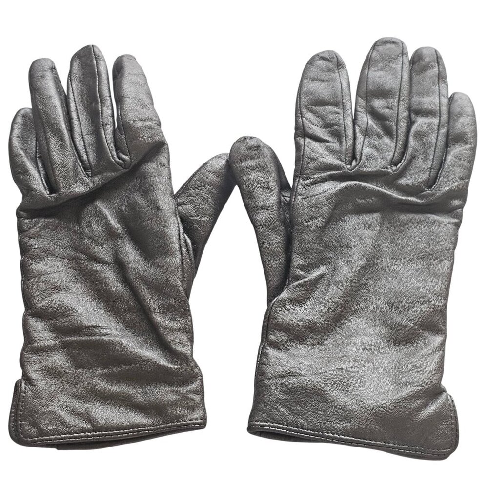 Danier Genuine Leather Gloves with Wool Acrylic Lining Metallic Color Sz M